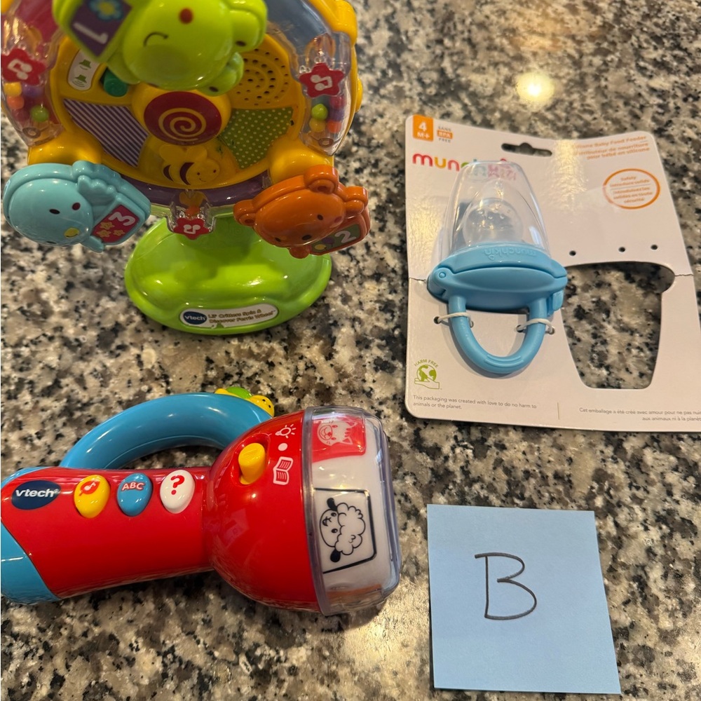 Vtech & munchkin lot Red and Blue Kids Toy Flashlight